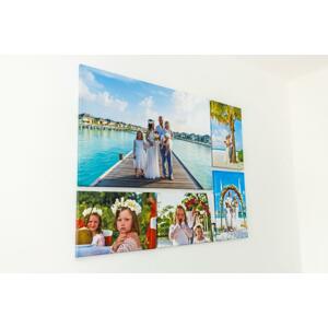 Fotoobrazy sada 5 kusů (1x - 90x60 cm, 4x - 45x30 cm) z vlastních fotografií, Plátno 100% bavlna: Premium Canvas 390g/m²