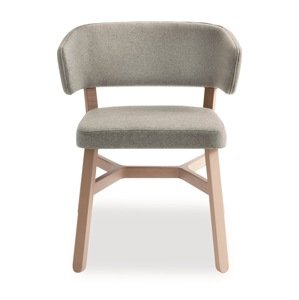 BILLIANI - Dřevěná židle s čalouněným sedákem a opěradlem CROISSANT 571