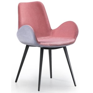 MIDJ - Dvoubarevná židle DALIA s kovovou podnoží a s područkami