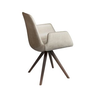 TONON - Čalouněná židle STEP s hranatou dřevěnou podnoží a područkami