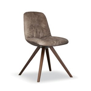 TONON - Čalouněná židle STEP SOFT s hranatou dřevěnou podnoží