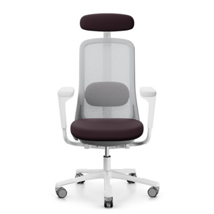 HÅG - Židle SoFi šedá s opěrkou hlavy a s područkami, vyšší sedák