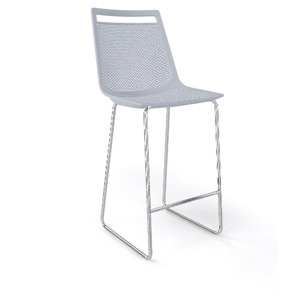 GABER - Barová židle AKAMI ST nízká, šedá/chrom