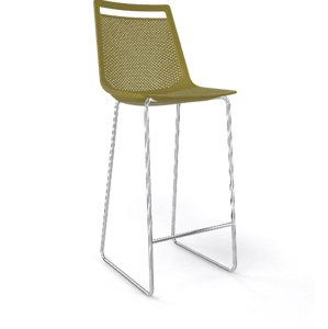 GABER - Barová židle AKAMI ST vysoká, limetková/chrom