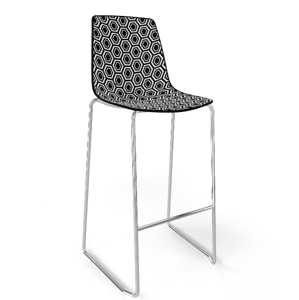 GABER - Barová židle ALHAMBRA ST vysoká, černobílá/chrom