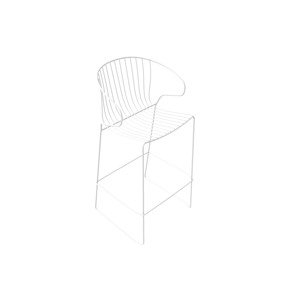 ISIMAR - Barová židle BOLONIA vysoká - bílá