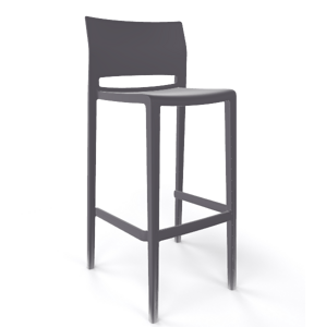 GABER - Barová židle BAKHITA - vysoká, tmavě šedá