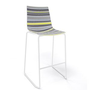 GABER - Barová židle COLORFIVE ST - nízká, šedožlutá/chrom