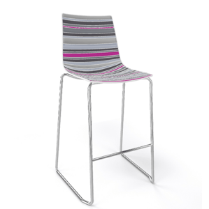GABER - Barová židle COLORFIVE ST - nízká, šedovínová/chrom