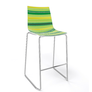 GABER - Barová židle COLORFIVE ST - nízká, zelená/chrom