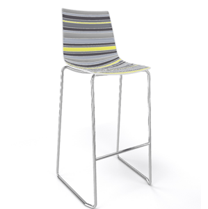 GABER - Barová židle COLORFIVE ST - vysoká, šedožlutá/chrom