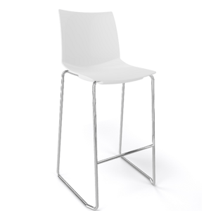 GABER - Barová židle KANVAS ST 76 - vysoká, bílá/chrom