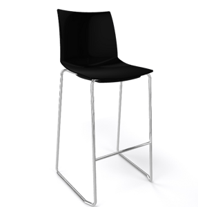GABER - Barová židle KANVAS ST 76 - vysoká, černá/chrom