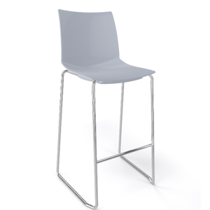 GABER - Barová židle KANVAS ST 76 - vysoká, šedá/chrom
