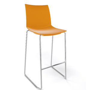 GABER - Barová židle KANVAS ST 76 - vysoká, hořčičná/chrom