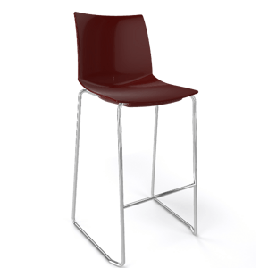 GABER - Barová židle KANVAS ST 76 - vysoká, hnědá/chrom
