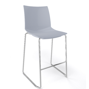 GABER - Barová židle KANVAS ST 66 - nízká, šedá/chrom