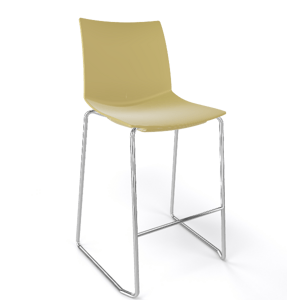 GABER - Barová židle KANVAS ST 66 - nízká, šalvějová/chrom