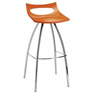 SCAB - Barová židle DIABLITO vysoká - oranžová/chrom