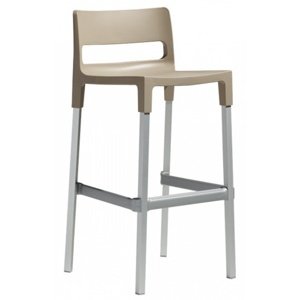 SCAB - Barová židle DIVO vysoká - béžová/hliník