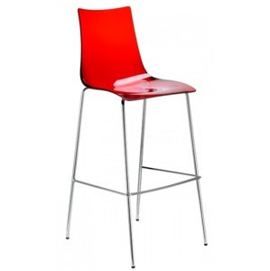 SCAB - Barová židle ZEBRA ANTISHOCK nízká - červená/chrom