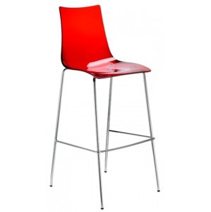 SCAB - Barová židle ZEBRA ANTISHOCK vysoká - červená/chrom