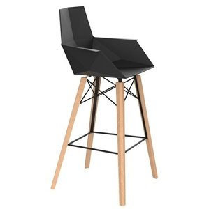 VONDOM - Barová židle FAZ WOOD s područkami - vysoká