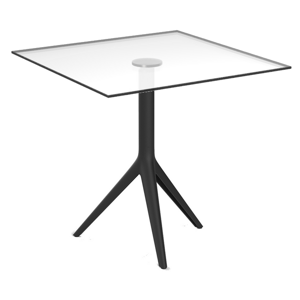 VONDOM - Čtvercový stůl MARI-SOL skleněná deska - různé velikosti (tříramenná podnož)