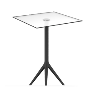 VONDOM - Barový stůl MARI-SOL skleněná deska, různé velikosti (tříramenná podnož)
