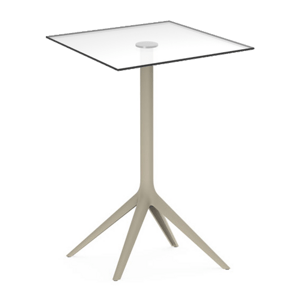 VONDOM - Barový stůl MARI-SOL širší podnož a skleněná deska - 69x69 cm