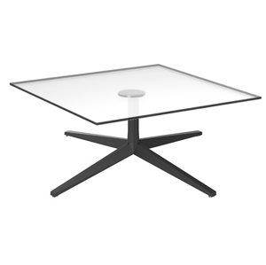 VONDOM - Konferenční stolek FAZ se skleněnou deskou - 100x100 cm