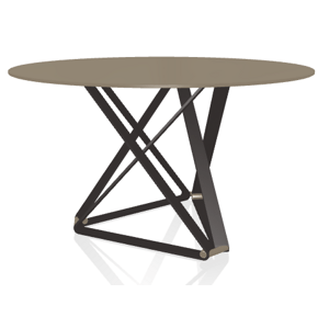 BONTEMPI - Skleněný kulatý stůl DELTA, Ø 130/150 cm
