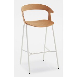 CANTARUTTI - Barová židle MAKI - s područkami dřevěná