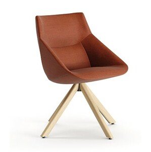 PATTIO - Otočná židle BOW s dřevěnou podnoží