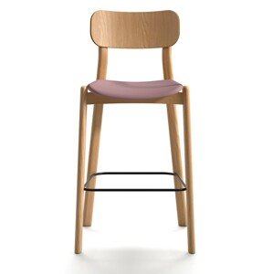 ARRMET - Barová židle KIYUMI WOOD 1220 s čalouněným sedákem